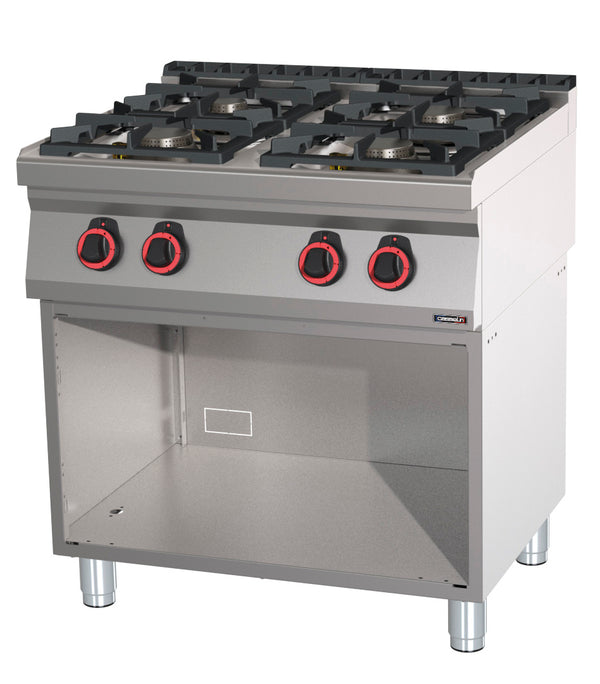 Gasherd 4 Brenner mit offenem Unterbau HP 80