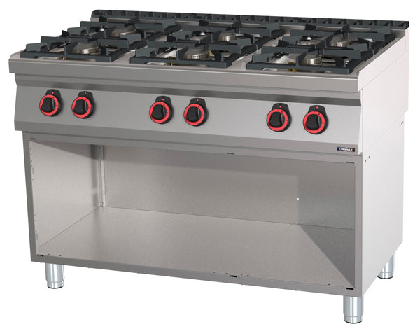Gasherd 6 Brenner mit offenem Unterbau HP 120