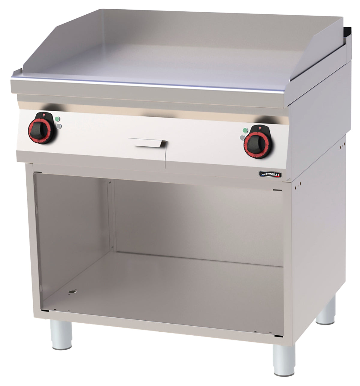 Grillplatte glatt verchromt mit offenem Unterbau 80