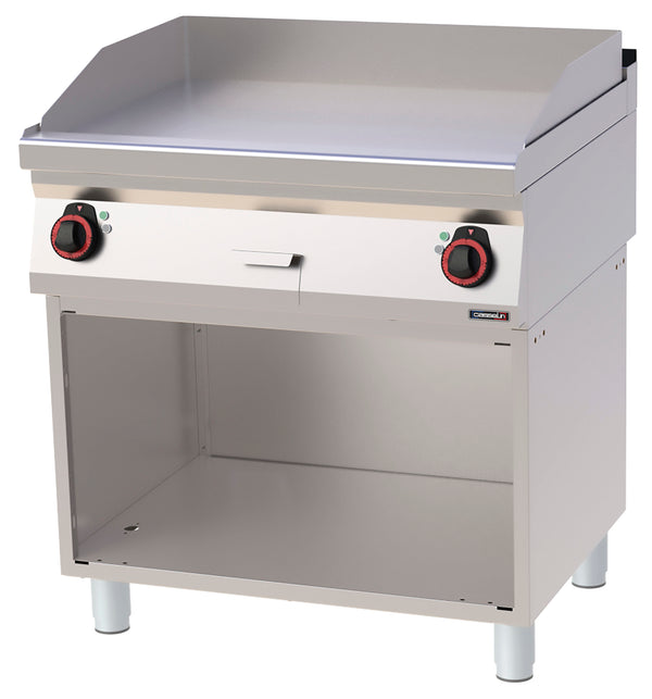 Grillplatte glatt verchromt mit offenem Unterbau 80