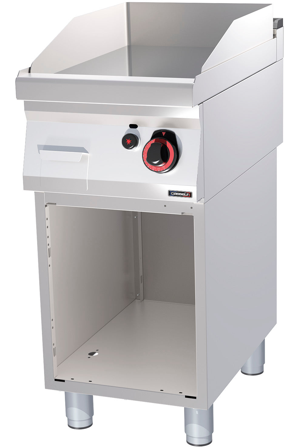 Gas-Grillplatte glatt verchromt mit offenem Unterbau 40