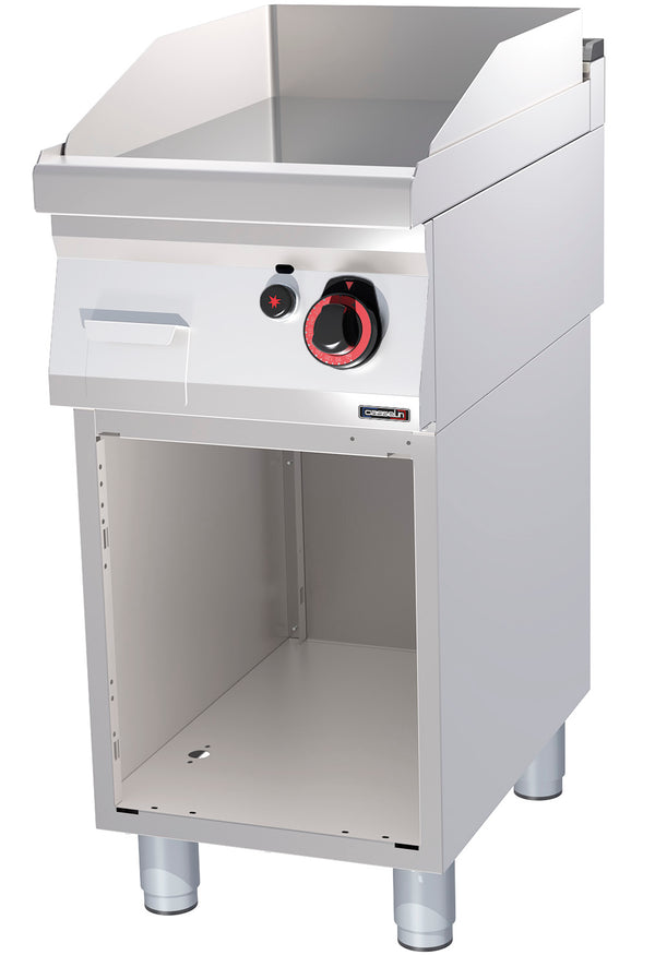 Gas-Grillplatte glatt verchromt mit offenem Unterbau 40