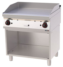 Gas-Grillplatte gerillt verchromt mit offenem Unterbau 80