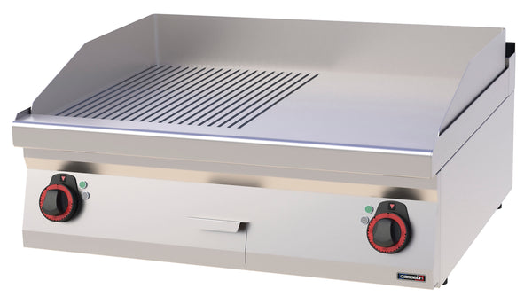 Grillplatte gerillt/glatt verchromt 80