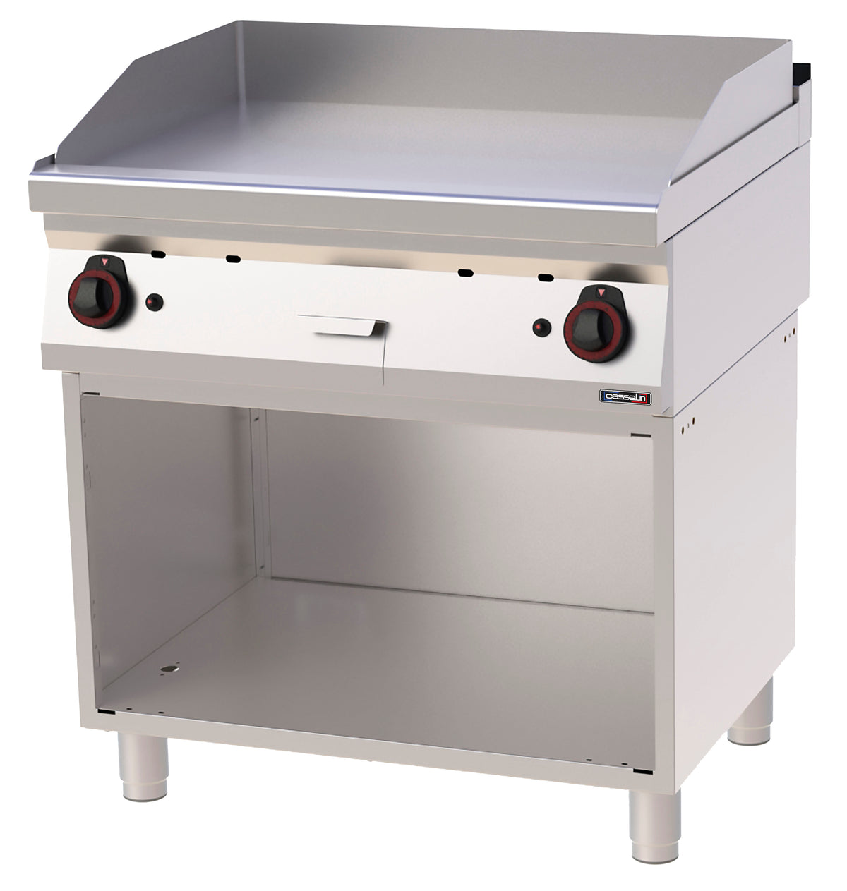 Gas-Grillplatte glatt Gusseisen mit offenem Unterbau 80
