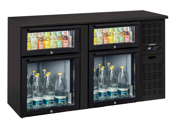 Barkühlschrank 2 x 2 gemischte Glasschubladen