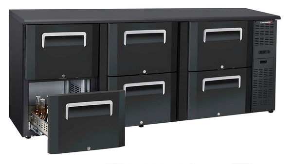 Barkühlschrank 3 x 2 Schubladen