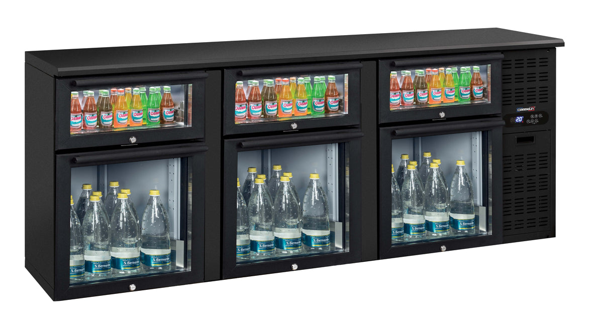Barkühlschrank 3 x 2 gemischte Glasschubladen