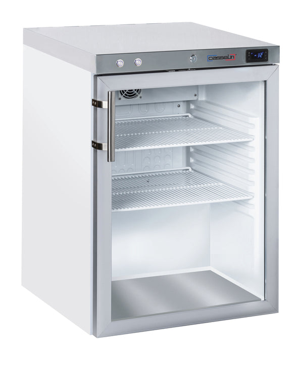 Glastür-Tiefkühlschrank 140 L weiß