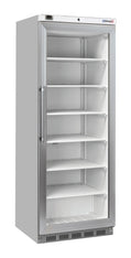 Glastür-Tiefkühlschrank 400 L Edelstahl