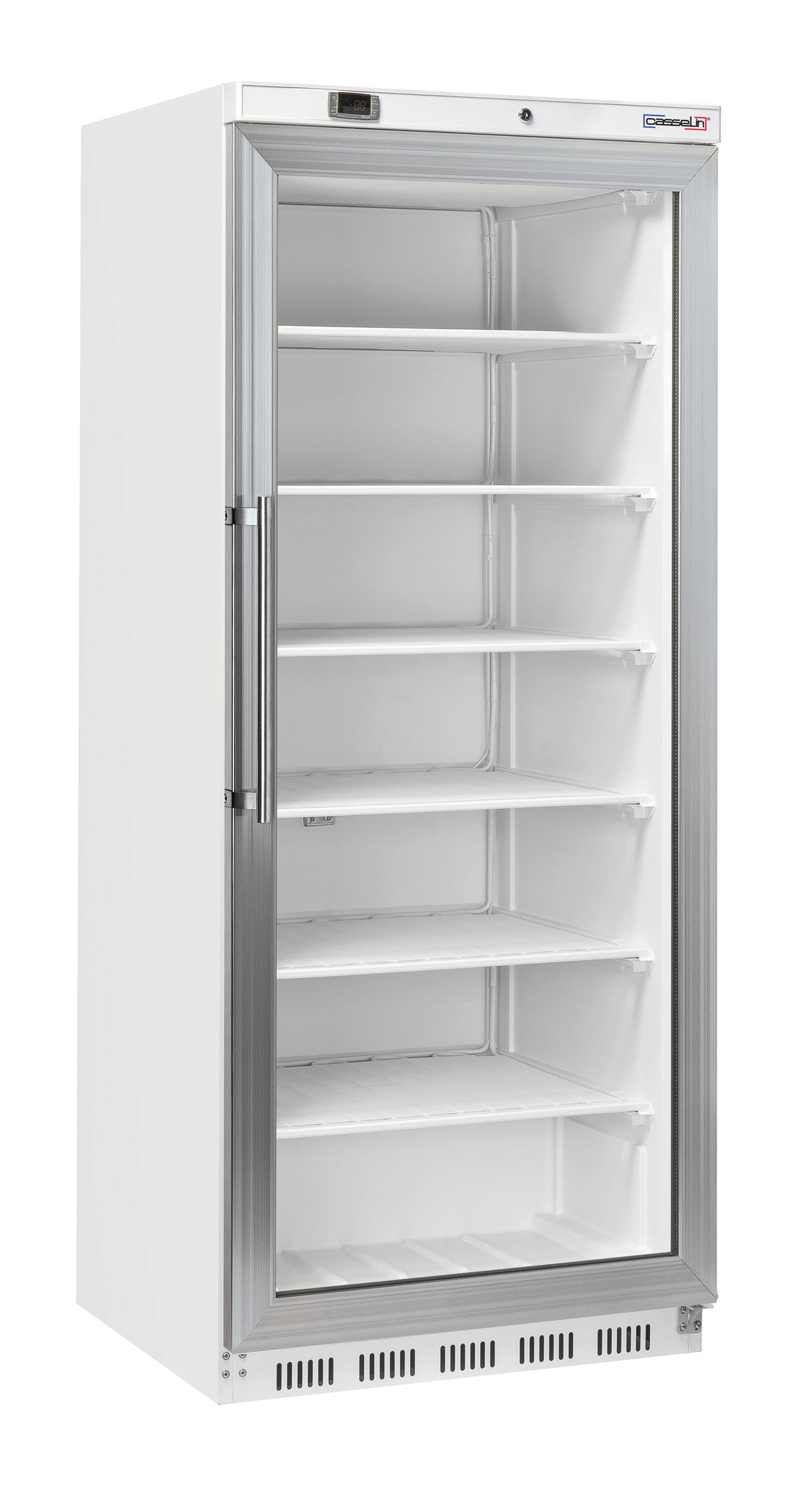 Glastür-Tiefkühlschrank 600 L weiß