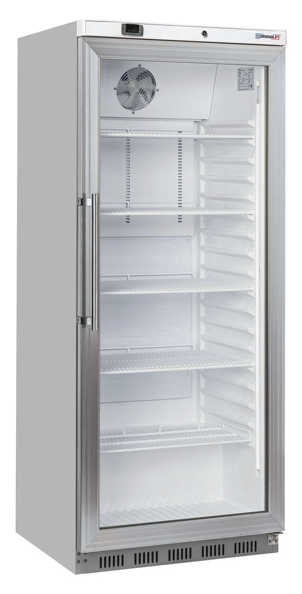 Glastür-Kühlschrank 600 L Edelstahl