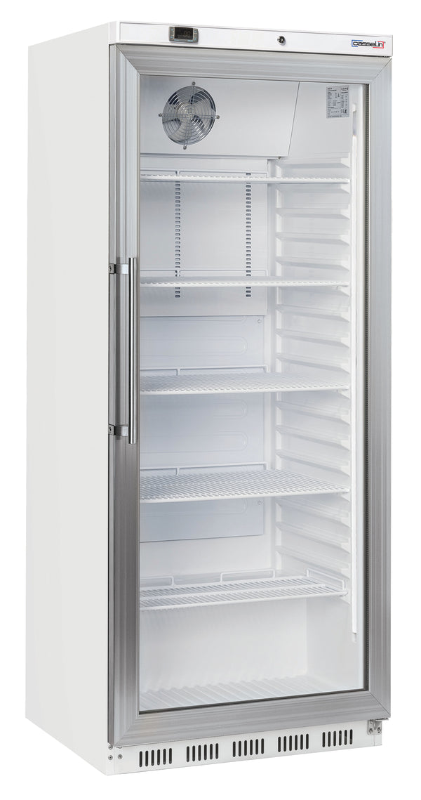 Glastür-Kühlschrank 600 L weiß