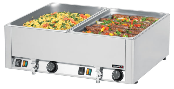Doppel-Bain-Marie GN 1/1 mit 2 Ablasshähnen