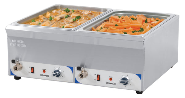 Doppel-Bain-Marie mit Ablasshahn GN 1/1 - 150 mm