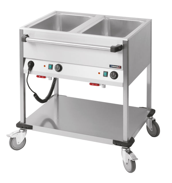 Bain-Marie-Wagen wasserbeheizt 2 x GN 1/1