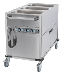 Bain-Marie-Wagen wasserbeheizt mit Wärmeschrank 3 x GN 1/1