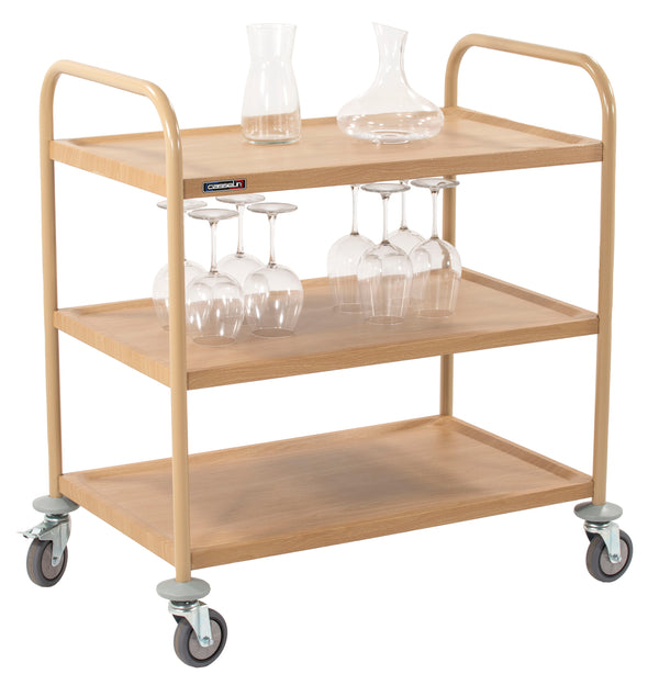 Servierwagen in Holzoptik 3 Ablagen
