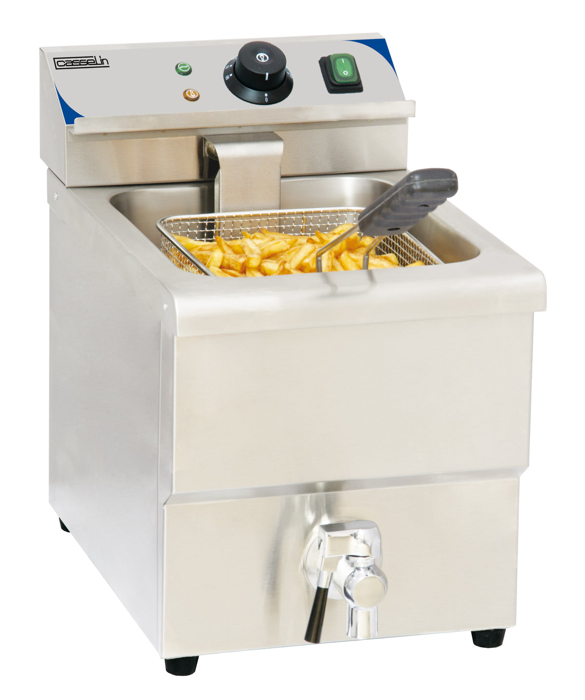 Elektro-Fritteuse mit Ablasshahn 8 Liter