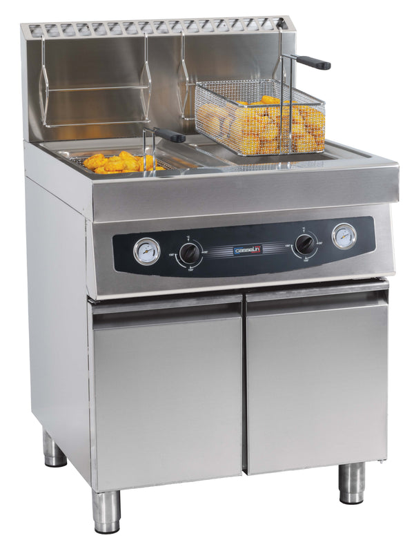 Gas-Fritteuse mit Unterschrank 2 x 17 Liter