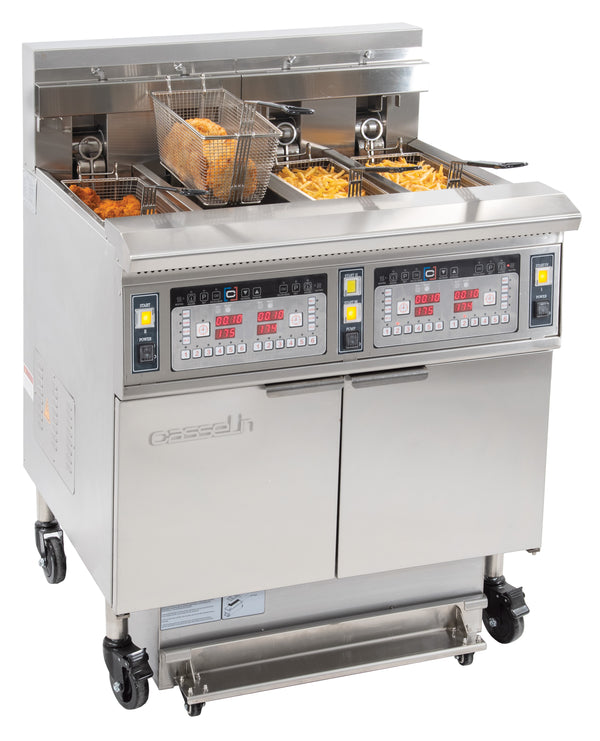 Elektro-Fritteuse mit Filtration 4 x 12 Liter