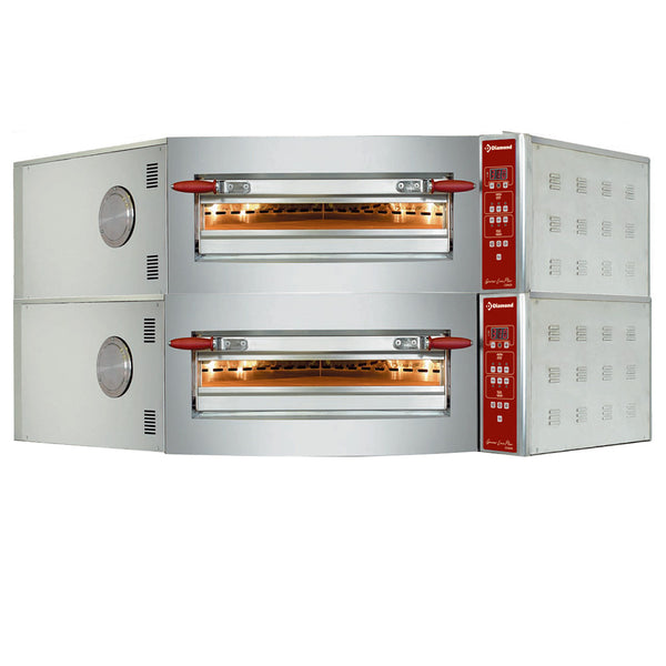 Diamond Elektrischer Ofen, Eck-Model, 2 Kammern 2x8 Pizzen Ø 350 mm