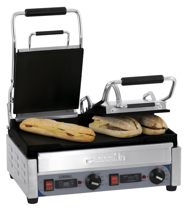 Kontaktgrill Premium doppelt Platten glatt - glatt mit Timer
