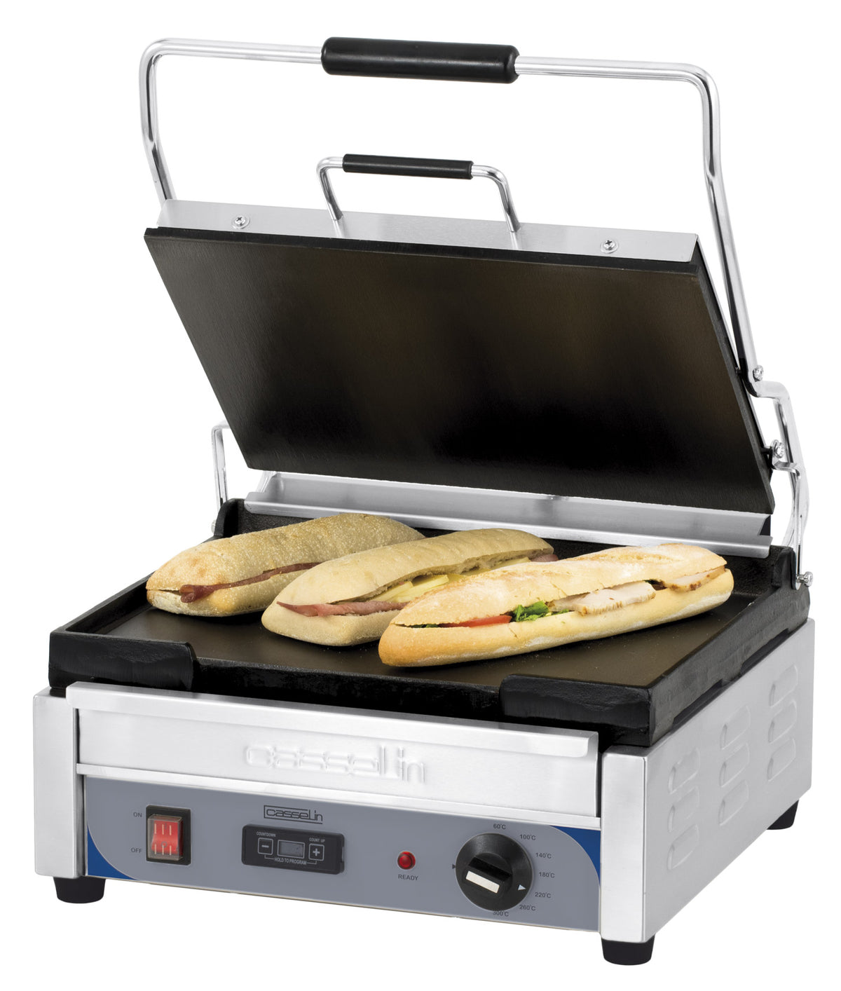 Kontaktgrill Premium groß Platten glatt - glatt mit Timer