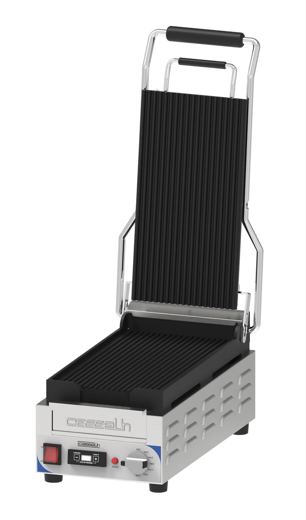 Kontaktgrill Premium Platten gerillt - gerillt mit Timer - XS