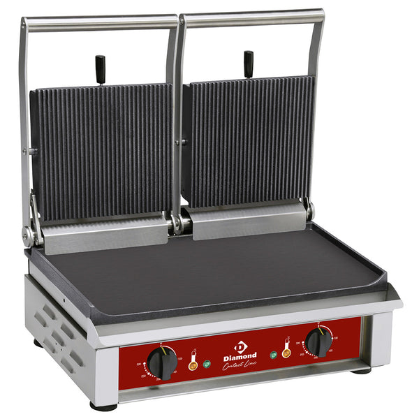Diamond Kontaktgrill DOPPELT, emaillierte Platten
