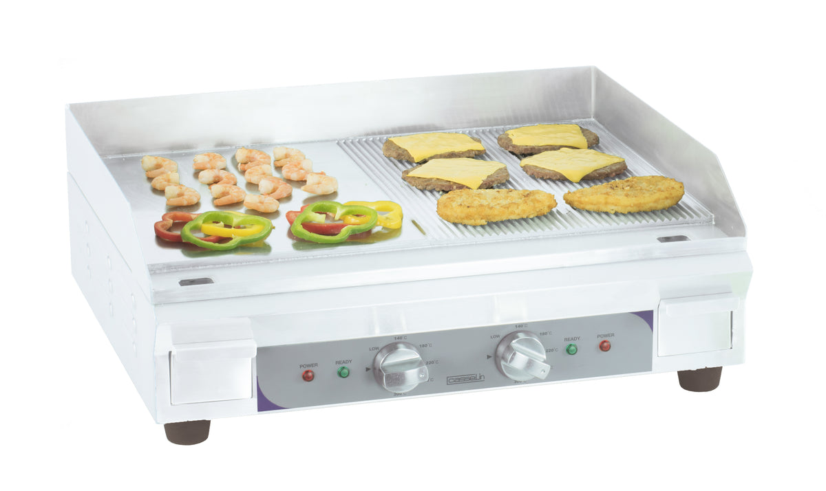 Elektro-Grillplatte glatt - gerillt Premium