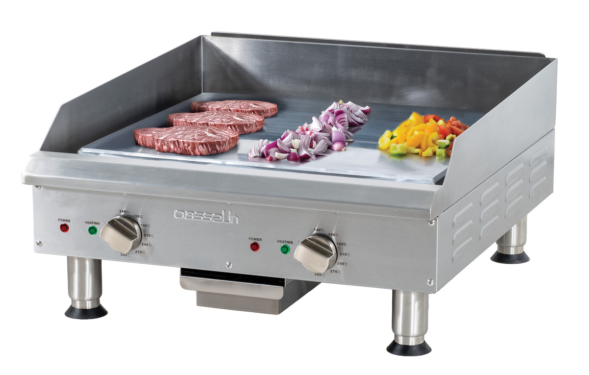 Elektro-Grillplatte glatt verchromt 600