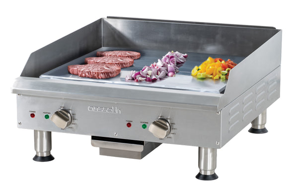 Elektro-Grillplatte glatt verchromt 600