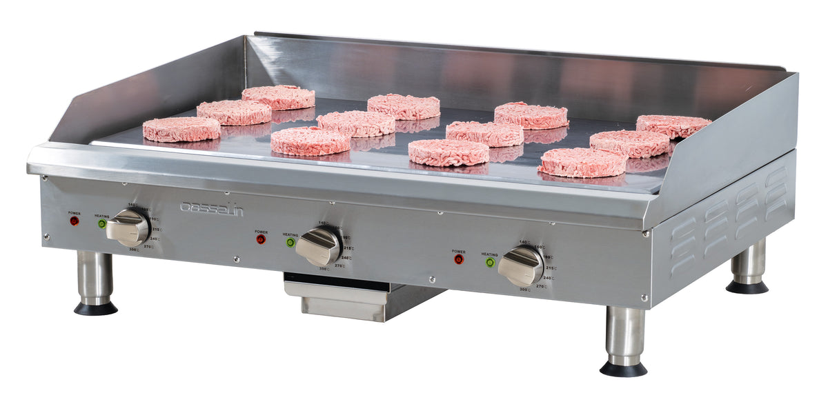 Elektro-Grillplatte glatt verchromt 900