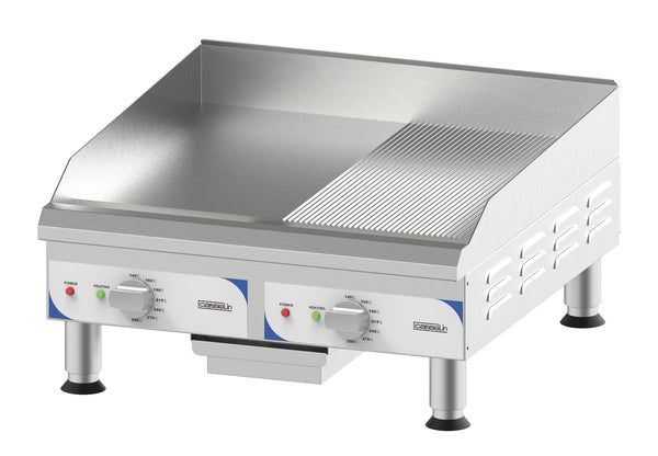 Elektro-Grillplatte gerillt glatt - groß