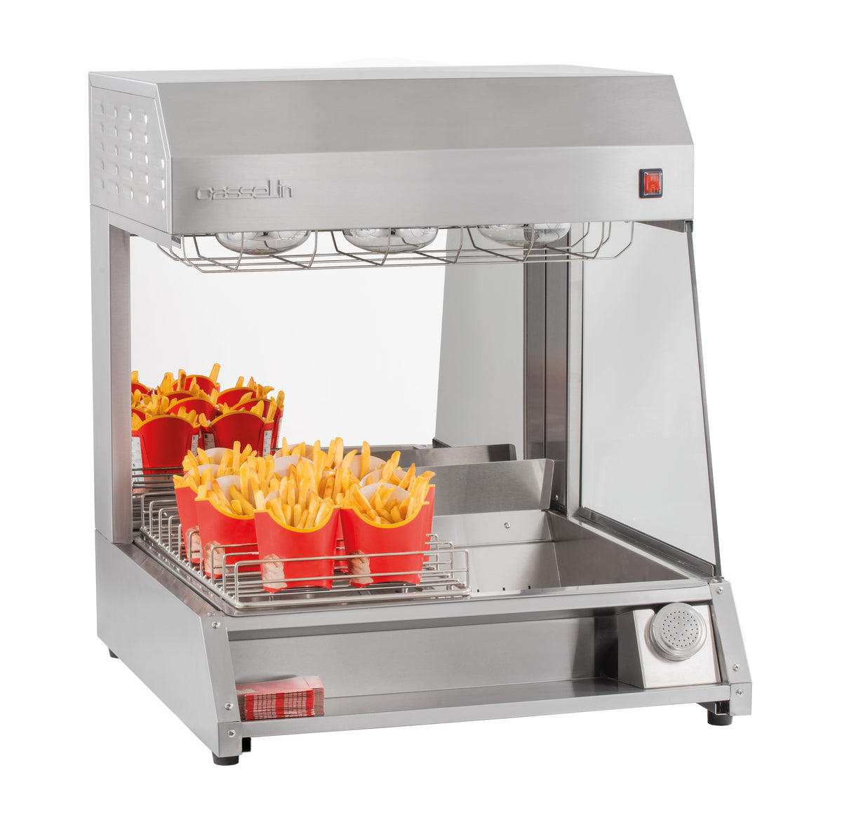Pommes-Warmhaltestation mit Infrarotlampe Tischgerät