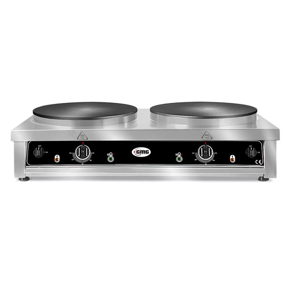 GMG Crepes-Eisen, Ø 40 + 40cm, Plattendurchmesser 40cm, Backplatte Teflonbeschichtet, 50°, 300°, Gehäuse Edelstahl