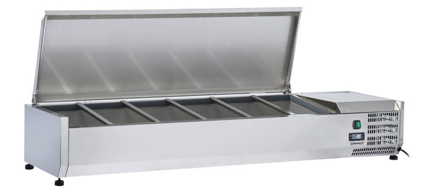 Saladette Tischgerät mit Deckel 5 x GN 1/3 + 1 GN 1/2