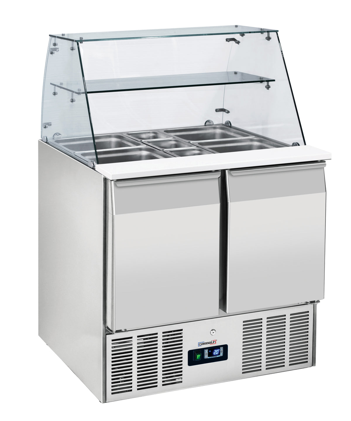 Saladette mit Glasvitrine 2 Türen GN 1/1