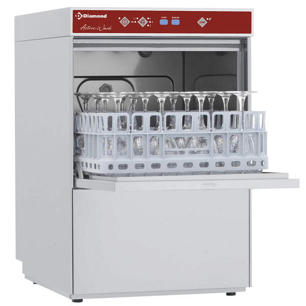 Gläserspülmaschine für Quadrat Körbe 400x400 mm + Anti-Verschmutzungssystem Typ AB (Break Tank)