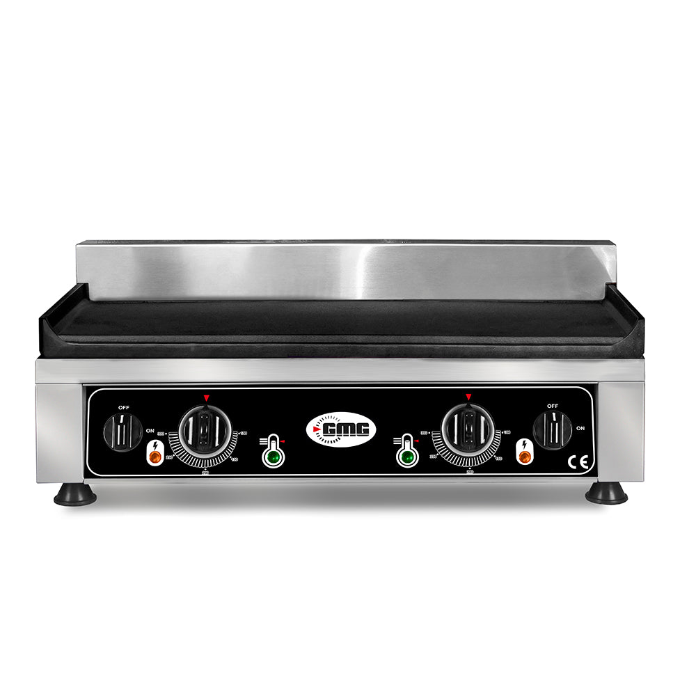 GMG Grillplatte 52 × 24 cm, glatt, 2 Heizzonen, Gusseisen