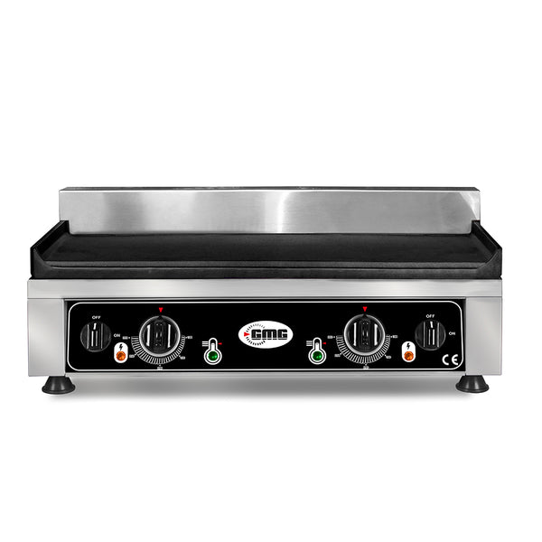 GMG Grillplatte 52 × 24 cm, glatt, 2 Heizzonen, Gusseisen
