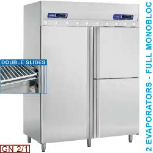 Diamond Kühl und Fischschrank 700+350 & 350 Lit. 3 Türen GN 2/1 & 1/1, Auf Rädern