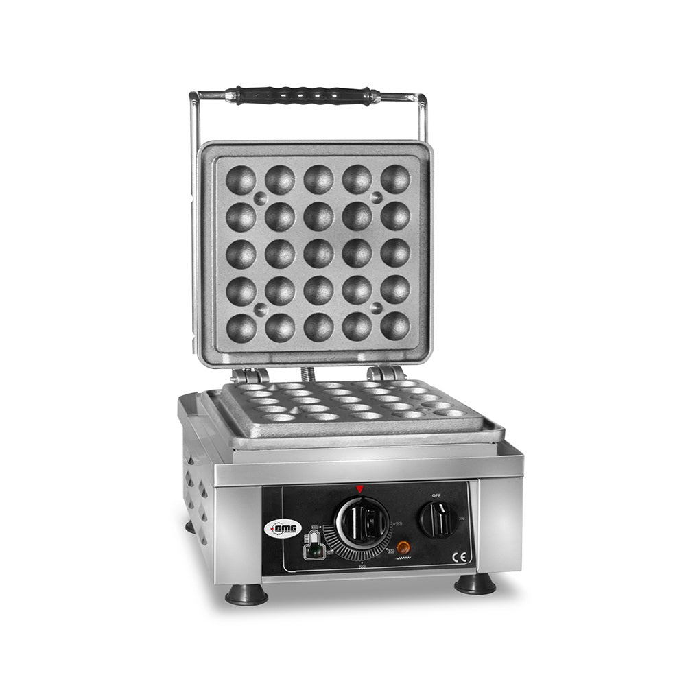 GMG Waffeleisen Lokmia-D, 1x (25 x 3,5cm Ø x 1,7cm / 3,4cm), 50° bis 300°C Feste Backplatte aus Gusseisen, Fettfangrinne