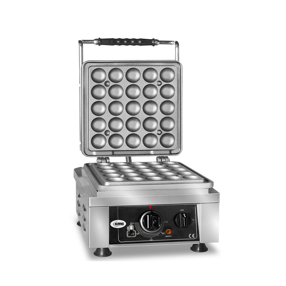 GMG Waffeleisen Lokmia-L, 1x (25 x 4,2cm Ø x 1,2cm / 2,4cm), 50° bis 300°C Feste Backplatte aus Gusseisen, Fettfangrinne