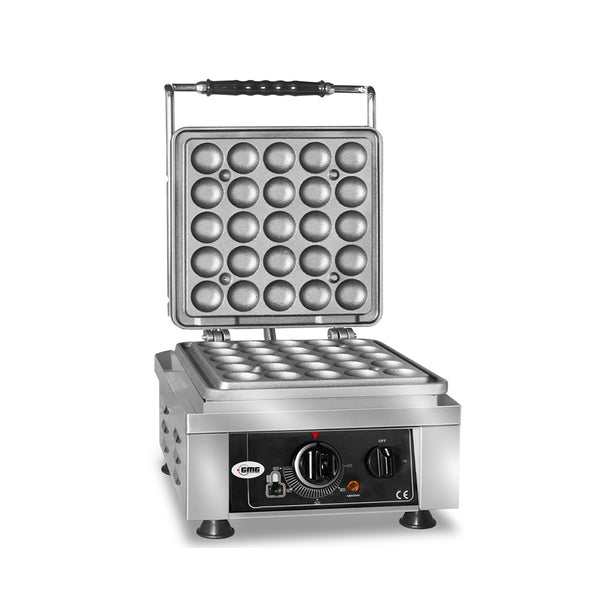 GMG Waffeleisen Lokmia-L, 1x (25 x 4,2cm Ø x 1,2cm / 2,4cm), 50° bis 300°C Feste Backplatte aus Gusseisen, Fettfangrinne