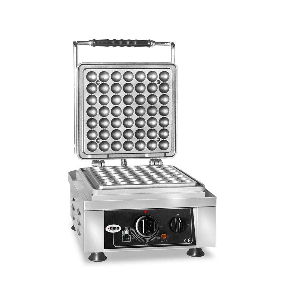 GMG Waffeleisen Lokmia-S, 1x (49 x 3cm Ø x 1,4cm / 2,8cm), 50° bis 300°C Feste Backplatte aus Gusseisen, Fettfangrinne