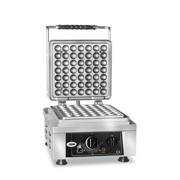 GMG Waffeleisen Lokmia-S, 1x (49 x 3cm Ø x 1,4cm / 2,8cm), 50° bis 300°C Feste Backplatte aus Gusseisen, Fettfangrinne