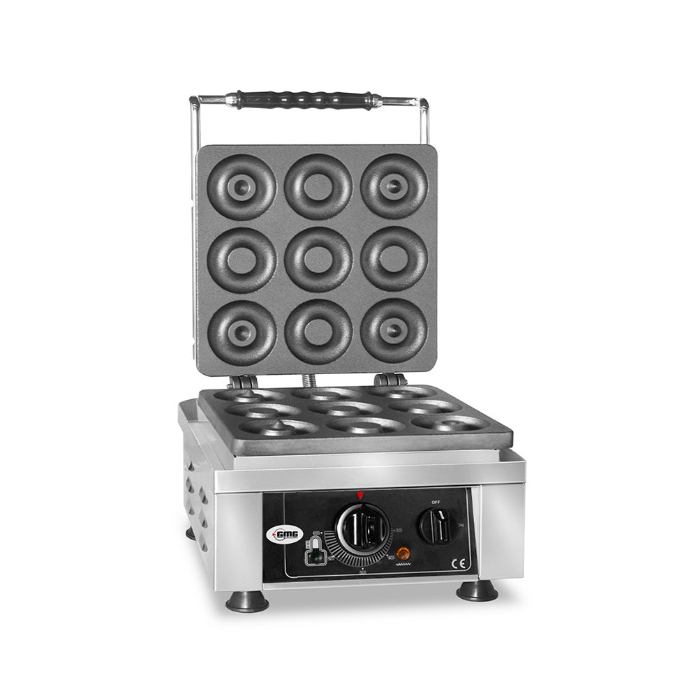 GMG Waffeleisen Donato, 1x (Ø 9 x 8cm x 1,4cm / 2,8cm), 50° bis 300°C Feste Backplatte aus Gusseisen, Fettfangrinne