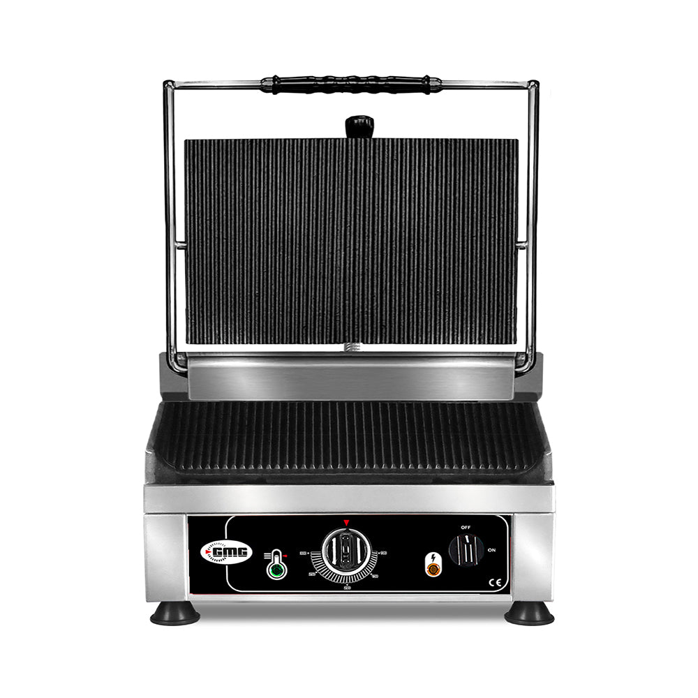 GMG Kontaktgrill 36 × 27 cm, oben und unten gerillt, Gusseisen